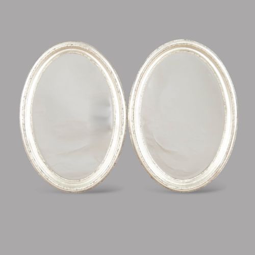 Pair of White Gold Leaf 19th Century Mirrors