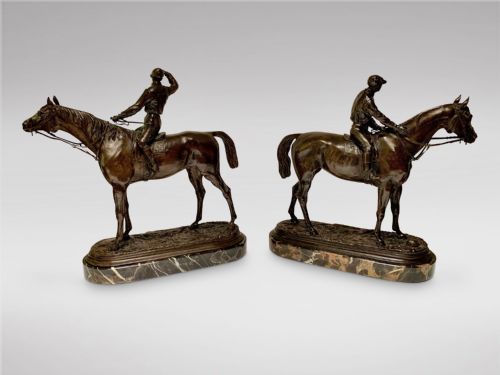 fig 1. Jules Moigniez - Bronze Pair of Racehorses and Jockeys