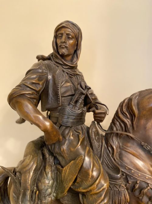 fig 2. A Large 19thc French Patinated Spelter of 'Cavalier Arabe'