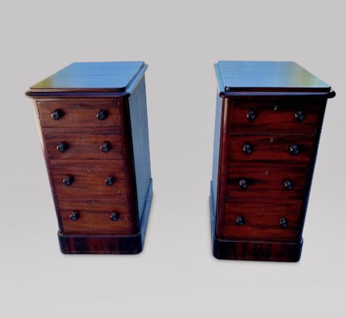 A Pair of Four Drawer Mahogany Bedside Tables