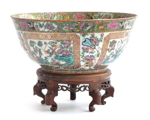 A Large 19th Century Chinese Famille Rose Punch Bowl
