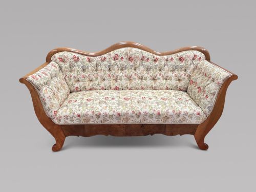 An Attractive Biedermeier Walnut Framed Settee