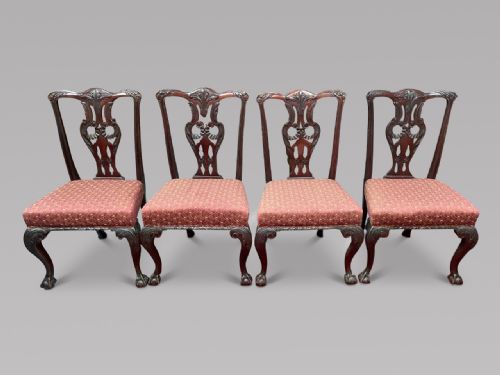 A Set of Four 19thc Chippendale Style Chairs