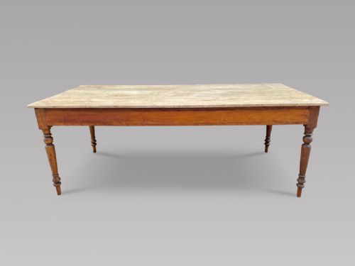 A Bleached Birch Topped Farmhouse Table