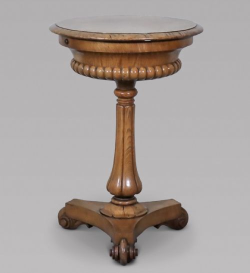 A Victorian Pollard Oak Circular Teapoy