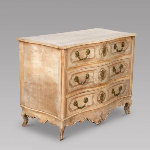 A 19th Century Bleached Serpentine Commode.