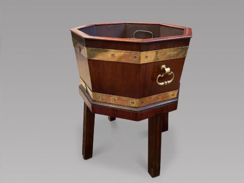 A Georgian Mahogany and Brass Bound Wine Cooler