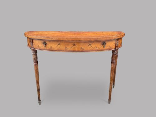 A Lovely Attractive Demi Lune Console Table with Drawer
