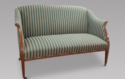 A Edwardian Mahogany and Satinwood Canape
