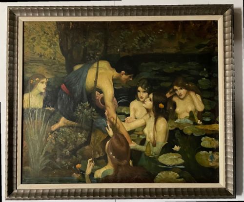 After John William Waterhouse, Hylas and the Nymphs, Framed Oil on Canvas