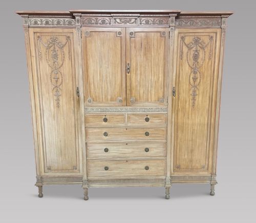 An Edwardian Bleached Mahogany Wardrobe