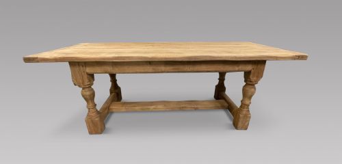 A 19thc Stripped Oak Kitchen/dining Table
