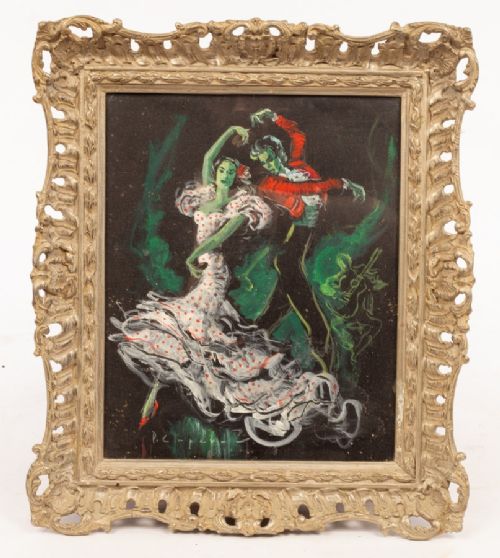 Pere Clapera Argelaguer (1906-1984) -Flamenco Dancers -Oil on Board