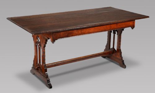 A Victorian Oak Gothic Revival Table C1860