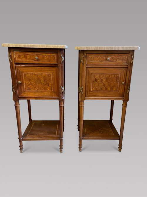 A Pair of 19thc Bedside Tables