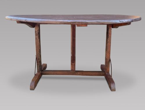 An Early 19thc French Rustic Fruitwood Vendange Table