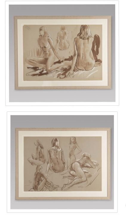 Derek Latymer-sayer - Pair of Nude Studies of a Female