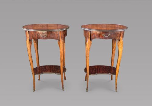A Pair of Marquetry Bedside Tables