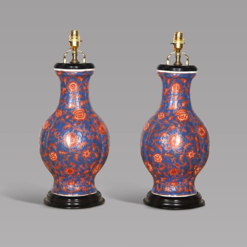 A Pair of 19th Century Chinese Vase Lamps