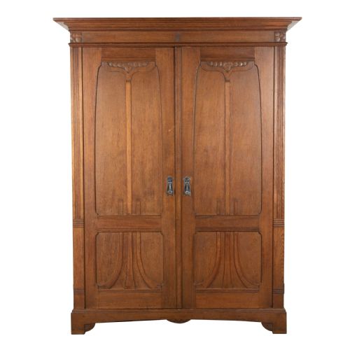 Arts and Crafts Double Oak Wardrobe