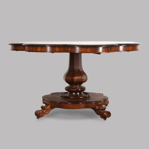 Mid 19th Century English Scalloped Rosewood Table