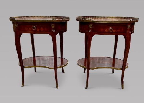 A Pair of Attractive French Burr Bedside/side Tables