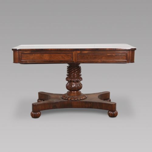 William IV Rosewood Two Drawer Library Table