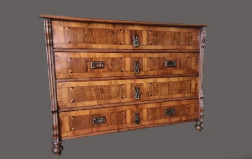 18thc South German Walnut and Stella Inlaid Chest of Drawers