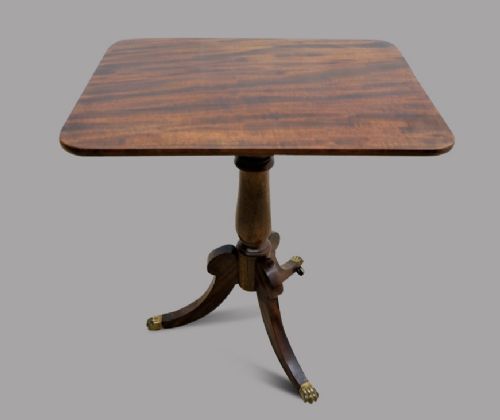 19th Century Flame Mahogany Flip Top Wine Side Table