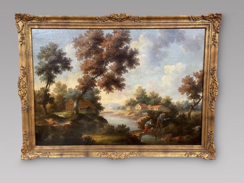 English School, Oil on Canvas - A Lovely 19th Century Landscape Scene