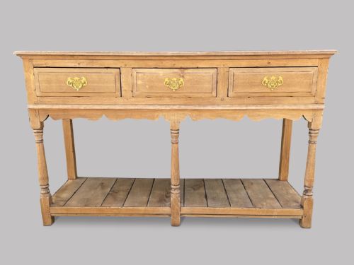 A Rustic Stripped Oak Sideboard