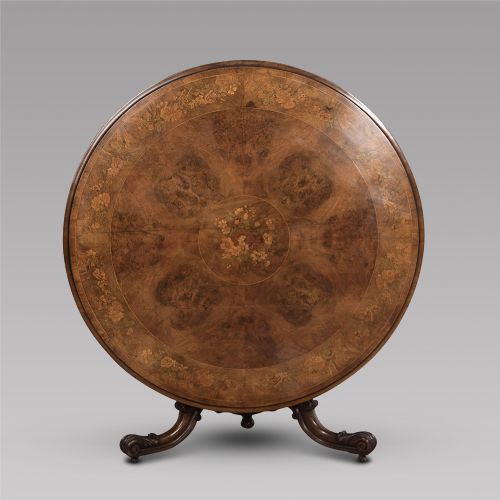 A 19th Century English Walnut and Marquetry Centre Table