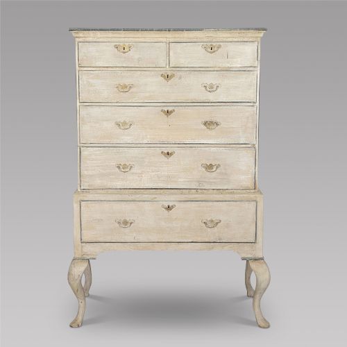A 19th Century Painted Chest-on-stand