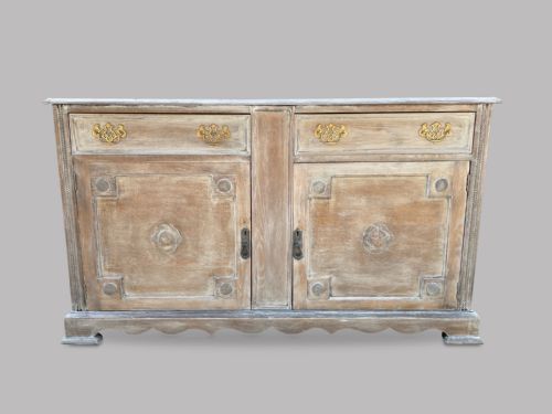 An Arts and Crafts Stripped and Limed Oak Dresser Base