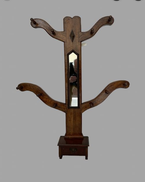 A Victorian Oak Coat Stand