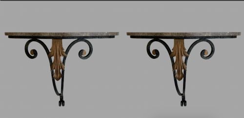An Attractive Pair of Wall Hanging Console Tables