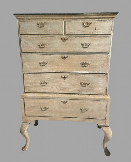A 19th Century Painted Chest-on-stand