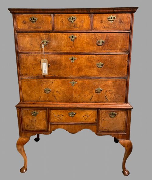 A Walnut Chest on Stand