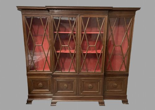 An Italian Breakfront Walnut Bookcase