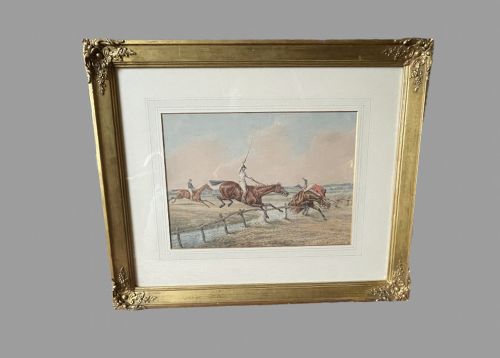 fig 1. Henry Alken Snr - Steeplechasing Set of Four Watercolours