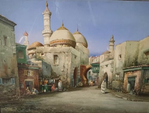 fig 1. Cyril Hardy - Watercolour - A Middle Eastern Street