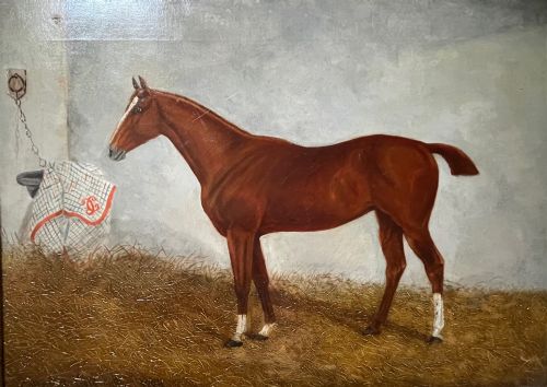 fig 1. Collender Goldsmith - Oil on Canvas - Racehorse 19thc