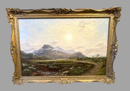 James Howard Burgess - Large Oil on Canvas - Country Landscape