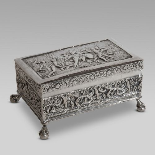 A Dutch Napoleonic Battle Scene Silver Box
