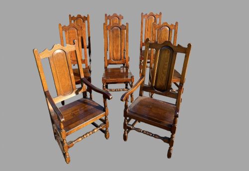 A Matching Set of Eight Oak Chairs C1930