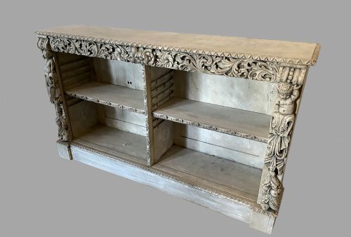 An Attractive Painted 19th Century Carved Bookcase