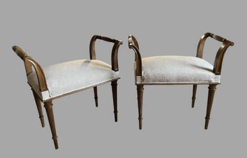 A Pair of 19thc Mahogany Window Seats