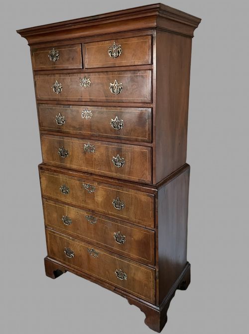 A 18thc Walnut Chest on Chest