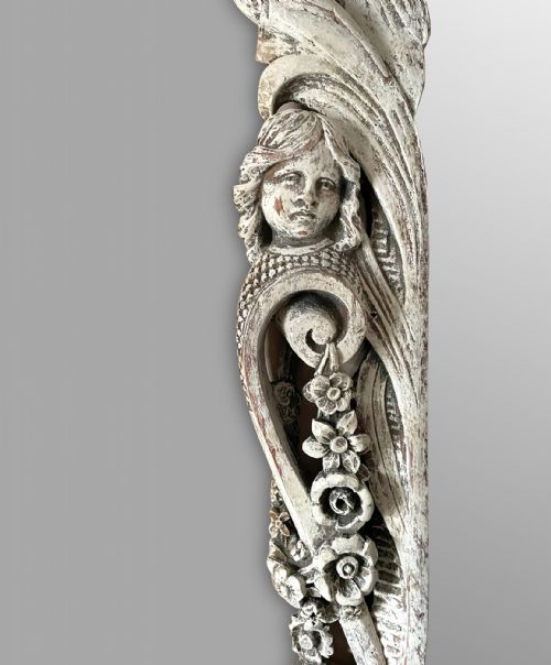 AN ATTRACTIVE 19THC PAINTED FRETWORK MIRROR - ADDITIONAL PHOTO 3