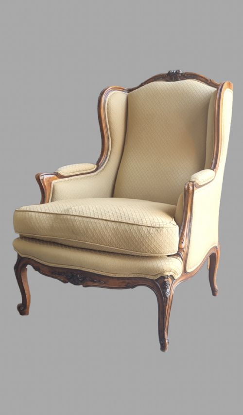 Louis Xiv Revival Armchair with Carved Show Frame